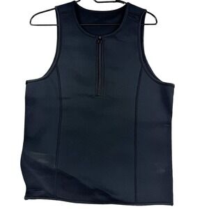 Mens Junlan Neoprene Quarter Zip Waist Trimmer Sauna Black Size Large Workout